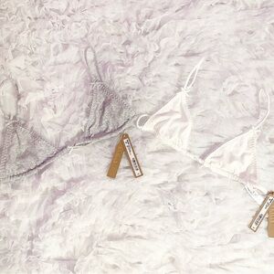 SKIMS pointelle triangle bralettes